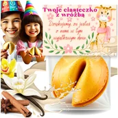 Desery dla dzieci - Ciasteczko z Wróżbą "Pink kids" + Winietka Urodziny Roczek Baby Shower 1szt - miniaturka - grafika 1