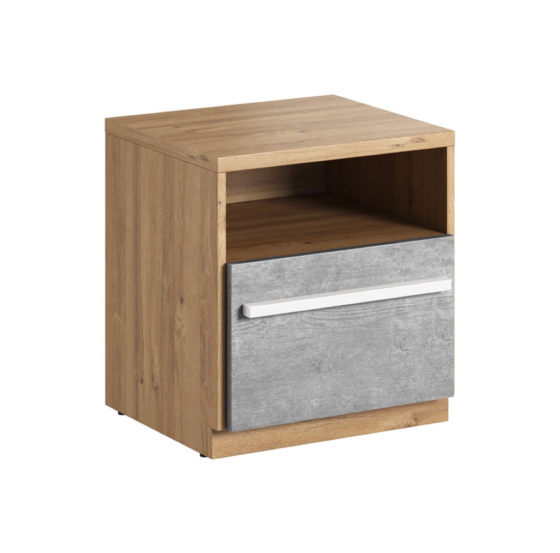 Szafka nocna MINIO PLANO PN-09 kolor biały/popielaty/betonowy