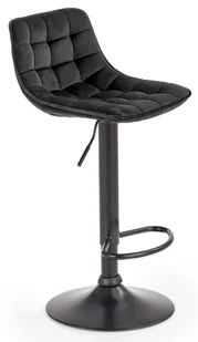 Czarne tapicerowane krzesło barowe A6-T44 - Taborety i hokery Czarne tapicerowane krzesło barowe A6-T44 - Taborety i hokery - miniaturka - grafika 1