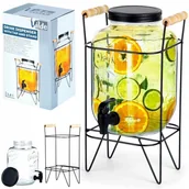 Saturatory - Słój do napojów z kranikiem i stojakiem czarnym 4,2 l kod: O-139600 - miniaturka - grafika 1