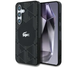 Lacoste Monogram W Silver Croc Logo MagSafe do Galaxy S25 Czarny - Etui i futerały do telefonów - miniaturka - grafika 1