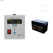 Zasilacze awaryjne UPS - Volt Polska Zasilacz awaryjny SINUS PRO 500 E 12/230V (350/500W) + Akumulator AGM 12V 100 Ah - miniaturka - grafika 1