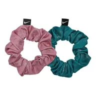 Ozdoby do włosów - Nike Gathered Hair Ties 2.0 gumka do włosów zestaw 2 sztuk dla kobiet w kolorze desert berry/bright spruce/white, rozmiar: ONE SIZE, N.100.2455.608.OS - miniaturka - grafika 1