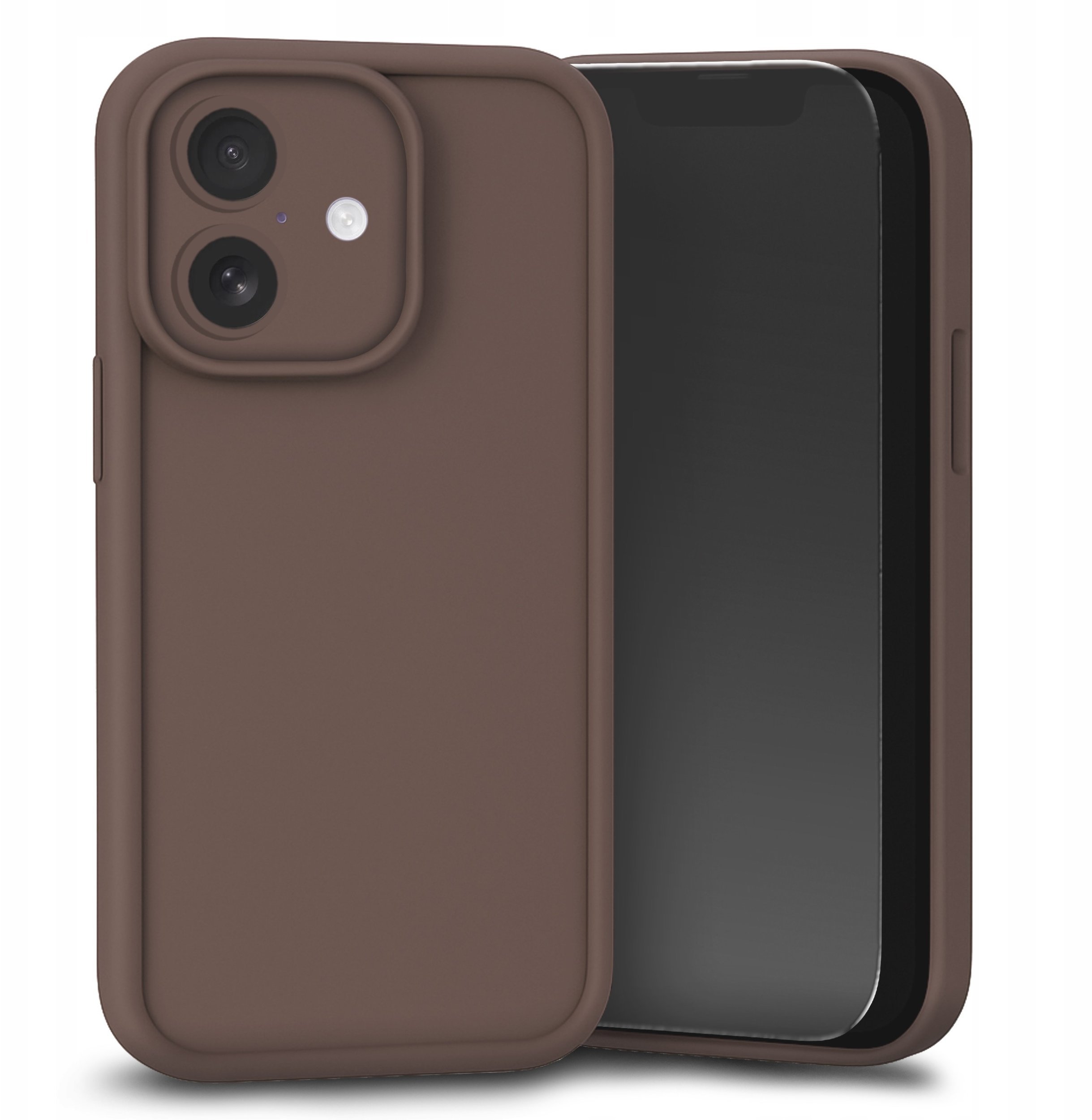 Etui do Apple iPhone 16 Brązowe, Silikon, Matowe, Wzmocnione Szkło