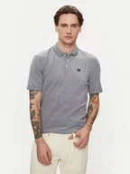 Koszulki męskie - Wrangler Polo Refined 112350390 Niebieski Regular Fit - miniaturka - grafika 1