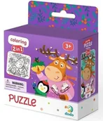 Puzzle - Dodo Dodo Puzzle 16 + kolorowanka Renifer i pingwin 449929 - miniaturka - grafika 1
