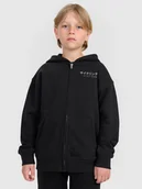 Bluzy dla chłopców - 4F Bluza dresowa rozpinana z kapturem chłopięca - czarna 122 (6-7 lat) - miniaturka - grafika 1