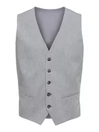 Garnitury - SELETED HOMME Męska kamizelka SLHSLIM-Liam WCT Flex B NOOS, jasnoszary melanż, 58, jasnoszary melanżowy, 58 - miniaturka - grafika 1