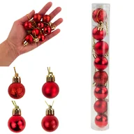 Bombki - BOMBKI CHOINKOWE CZERWONE NA CHOINKĘ STROIK BOMBKA 8SZT 2CM NIETŁUKĄCE ZEST - miniaturka - grafika 1