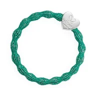 Ozdoby do włosów - By Eloise London Metallic Silver Heart Biscay Green Gumka do włosów 1 szt Odcień Biscay Green - miniaturka - grafika 1