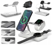Ładowarki do telefonów - WIELOFUNKCYJNA ŁADOWARKA BEZPRZEWODOWA MAGSAFE DO APPLE I SAMSUNG 6W1 - miniaturka - grafika 1