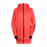 Bluzy damskie - Bluza długa damska bawełniana łosoś gruba kieszenie na zamek CUNA XL - miniaturka - grafika 1