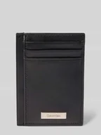 Portfele - Etui na karty skórzane z aplikacją z logo model ‘PLAQUE’ - miniaturka - grafika 1