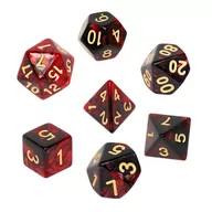 Akcesoria do gier planszowych - Rebel komplet kości RPG, karminowo-czarne - miniaturka - grafika 1