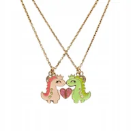 Biżuteria dla dzieci - Zestaw dwóch Dinozaurów nowe naszyjniki dla przyjaciół BFF Dinozaury - miniaturka - grafika 1