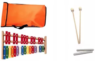 Dzwonki Chromatyczne 27-tonowe kolorowe + POKROWIEC + Klawes pomarańczowy - Akcesoria do perkusji - miniaturka - grafika 1
