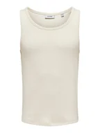 Koszulki męskie - Only & Sons Tank top Tanner 22030217 Écru Regular Fit - miniaturka - grafika 1