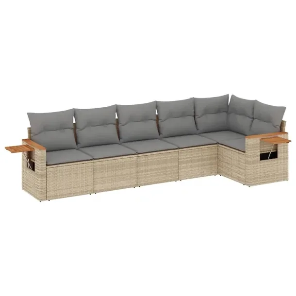 Zestaw mebli ogrodowych modułowych beżowy rattan PE 62 x 62 x 69 cm