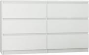 Komody - Komoda MOBENA Modern, biała, 6 szuflad, 120 cm - miniaturka - grafika 1