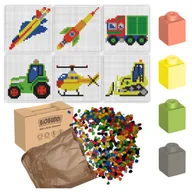 Układanki dla dzieci - Klocki Edukacyjne Układanka Pojazdy Kreatywny Zestaw PIXEL Mozaika EKO - miniaturka - grafika 1