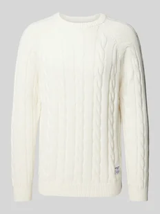 Sweter z dzianiny ze ściegiem warkoczowym model ‘Camdem’ - Swetry męskie - miniaturka - grafika 1