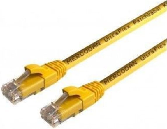 Mercodan Kabel sieciowy RJ-45, Cat.6, U/UTP, LSZH, UltraFlex, żółty, 15 m 371235150