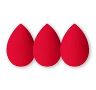 Gąbeczki do makijażu - Ibra Makeup Blender Sponge zestaw gąbeczek do makijażu Czerwone 3szt - miniaturka - grafika 1