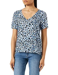 VIPAYA dekolt w serek S/S TOP/SU - NOOS, Kentucky Blue/Aop: lika, 36 - Koszulki i topy damskie - miniaturka - grafika 1