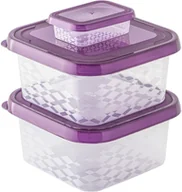 Pojemniki kuchenne - BRANQ - 3x Pojemnik na żywność - plastikowy - ORI SQUARE - miniaturka - grafika 1