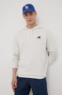 Bluzy męskie - New Balance bluza męska kolor szary z kapturem melanżowa - miniaturka - grafika 1