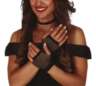 Dodatki do strojów karnawałowych - Rękawiczki siatka czarne - miniaturka - grafika 1