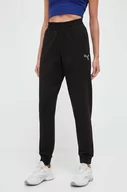 Spodnie damskie - Puma spodnie dresowe bawełniane kolor czarny gładkie - miniaturka - grafika 1