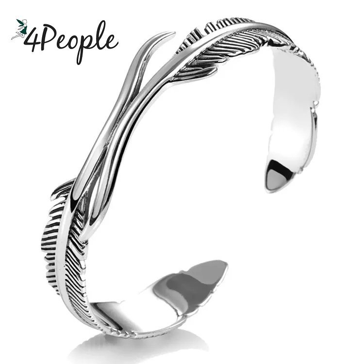 Bransoletka srebrna Dłonie Piórko Żmijka Skrzydła anioła Boamer