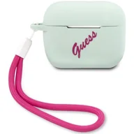 Akcesoria do słuchawek - Guess GUACA2LSVSBF AirPods cover niebieski fuksja/blue fuschia Silicone Vintage - miniaturka - grafika 1