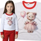 Piżamy dla dziewczynek - Piżama dziecięca Miś W Różowej Sukience Różowy Balonik Dzień Misia 86/92 - VoloDonum - miniaturka - grafika 1