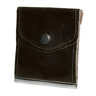 Portfele - Banknotówka portfel brązowy etui na pieniądze retro uniseks skórzane G61 brązowy, beżowy - grafika 1