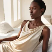 Pasmanteria - Tkanina ubraniowa Satyna Armani / Sztuczny jedwab - piaskowy 13 - miniaturka - grafika 1