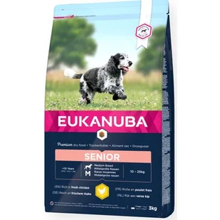 Eukanuba Senior suchej karmy dla starszych psów średniej wielkości o świeżym kurczak, 3 kg 145884 - Przysmaki dla psów - miniaturka - grafika 1