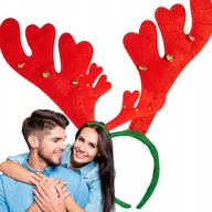 Ozdoby bożonarodzeniowe - ROGI RENIFERA OPASKA NA GŁOWĘ Z DZWONECZKAMI ŚWIĘTA MIKOŁAJ ŚWIĄTECZNA - miniaturka - grafika 1