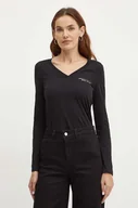 Bluzki damskie - Armani Exchange longsleeve bawełniany kolor czarny 8NYT89 YJG3Z - miniaturka - grafika 1