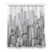 Zasłony - Zasłona na taśmę wzór 150x160 Czarno-białe Miasto, Fabricsy - miniaturka - grafika 1