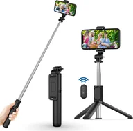 Selfie stick - Techsuit - Selfie Stick - z pilotem Bluetooth - 100 cm - Czarny KP27181 - miniaturka - grafika 1