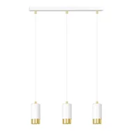 Lampy sufitowe - Lampa wisząca Fumiko biało-złota 3xGU10x10W wym: 100 x 45 x 8 cm metal Emibig - miniaturka - grafika 1