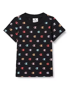 Champion Koszulka dziewczęca Legacy American Classics-All-Over Logo S/S, Czarny, 13-14 lat - Koszulki dla dziewczynek - miniaturka - grafika 1