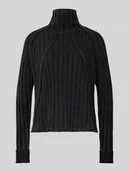 Swetry damskie - Sweter z dzianiny ze stójką - miniaturka - grafika 1