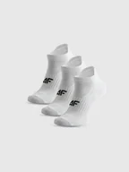 Skarpetki dla dzieci - 4F Skarpetki sportowe przed kostkę (3-pack) dziewczęce - białe 32-34 - miniaturka - grafika 1
