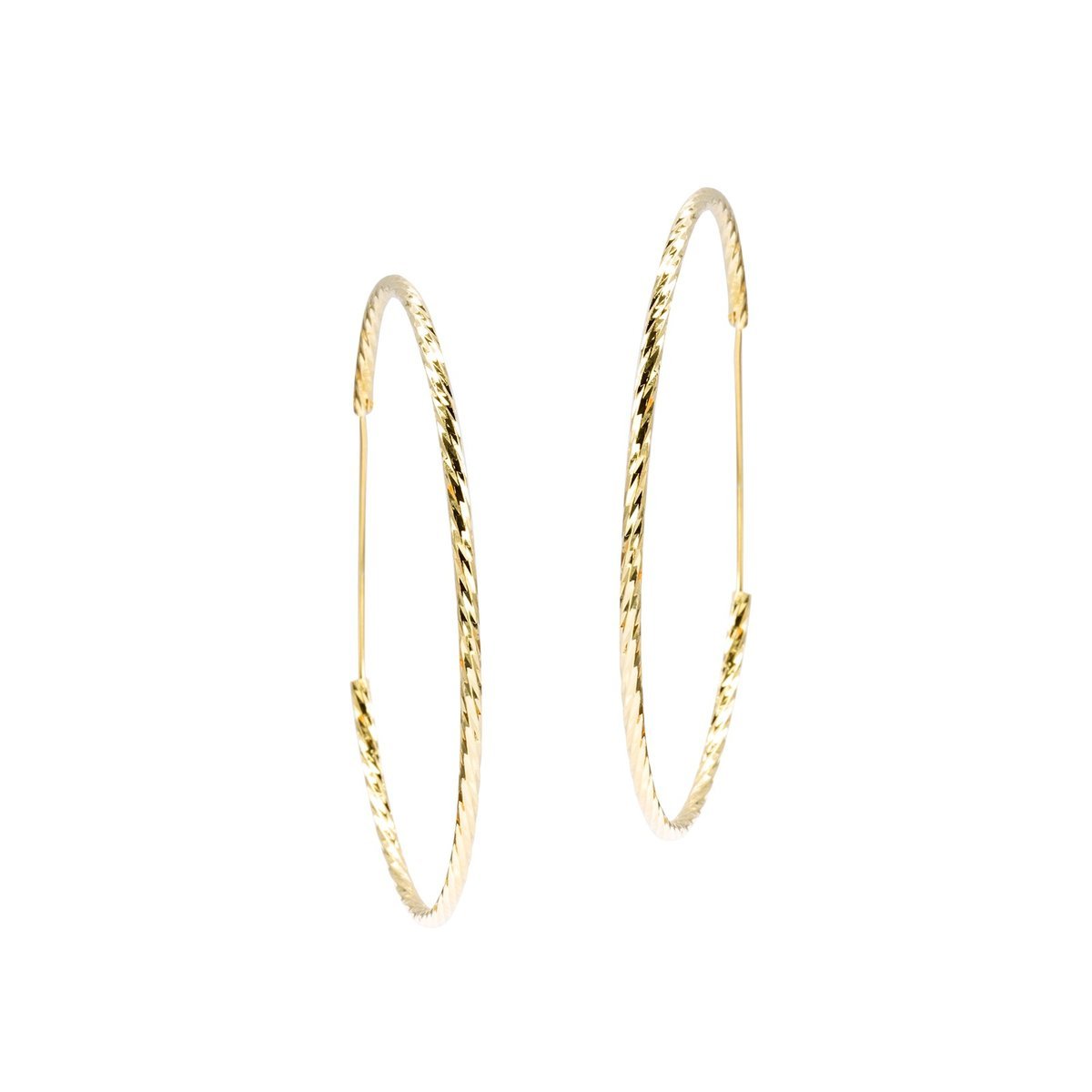 Pozłacane diamentowane kolczyki Koła 60 mm