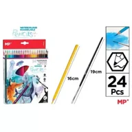 Kredki, ołówki, pastele i pisaki - Mp Main Paper Kredki akwarelowe + pędzelek 24 kolory - miniaturka - grafika 1