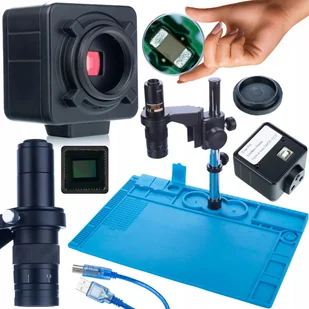 Mikroskop Rosfix MIKROSKOP CYFROWY STABILNY KAMERA 5MP USB SILIKONOWA MATA ŻELAZNA PODSTAWA - Mikroskopy i lupy - miniaturka - grafika 1