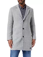 Płaszcze męskie - Q/S designed by - s.Oliver Płaszcz męski z długim rękawem, szary melanż, XXL - miniaturka - grafika 1
